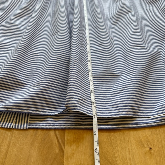 FINLEY STRIPED TIE WAIST COTTON BLEND MIDI SHIRTDRESS COASTAL NAUTICAL A LINE LG - Picture 10 of 12